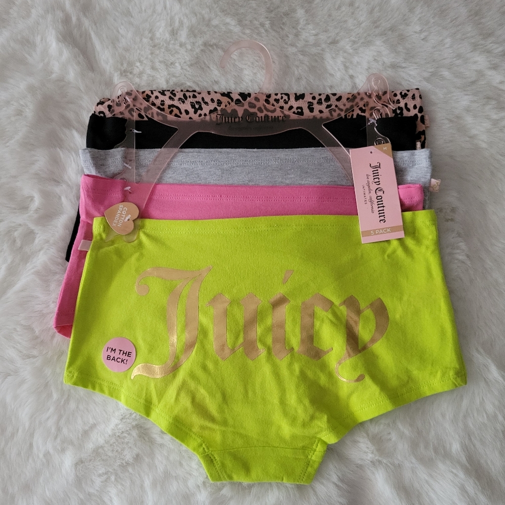 💐JUICY COUTURE BRAND NEW 5-PACK BOYSHORTS SIZE M